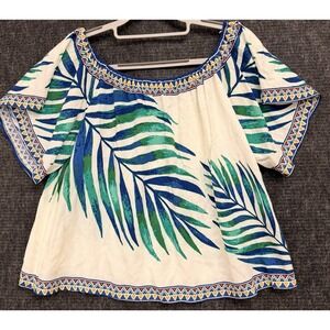 Anthropologie Flying Tomato Womens Peasant Crop Top Shirt Blouse Top Small